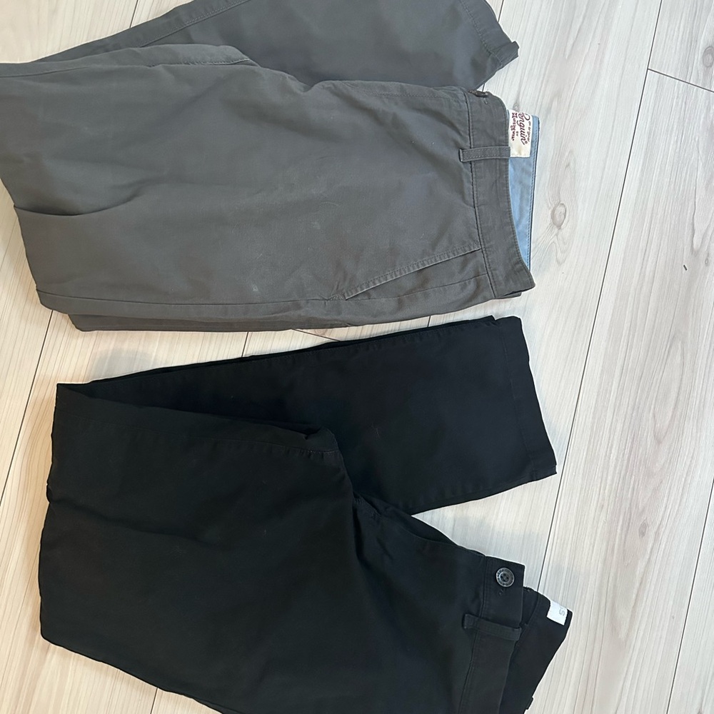 Men's Casual Chino Pants - Black and Gray